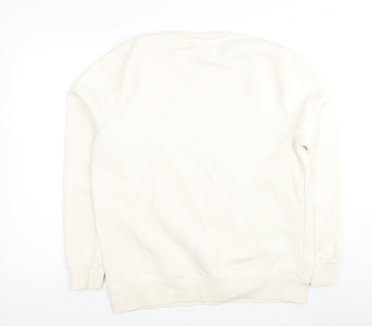 Zara Unisex Ivory Pullover Sweatshirt, Size 12