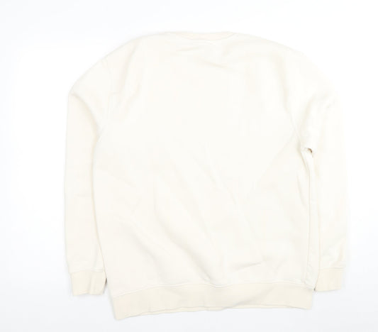 Zara Unisex Ivory Pullover Sweatshirt, Size 12