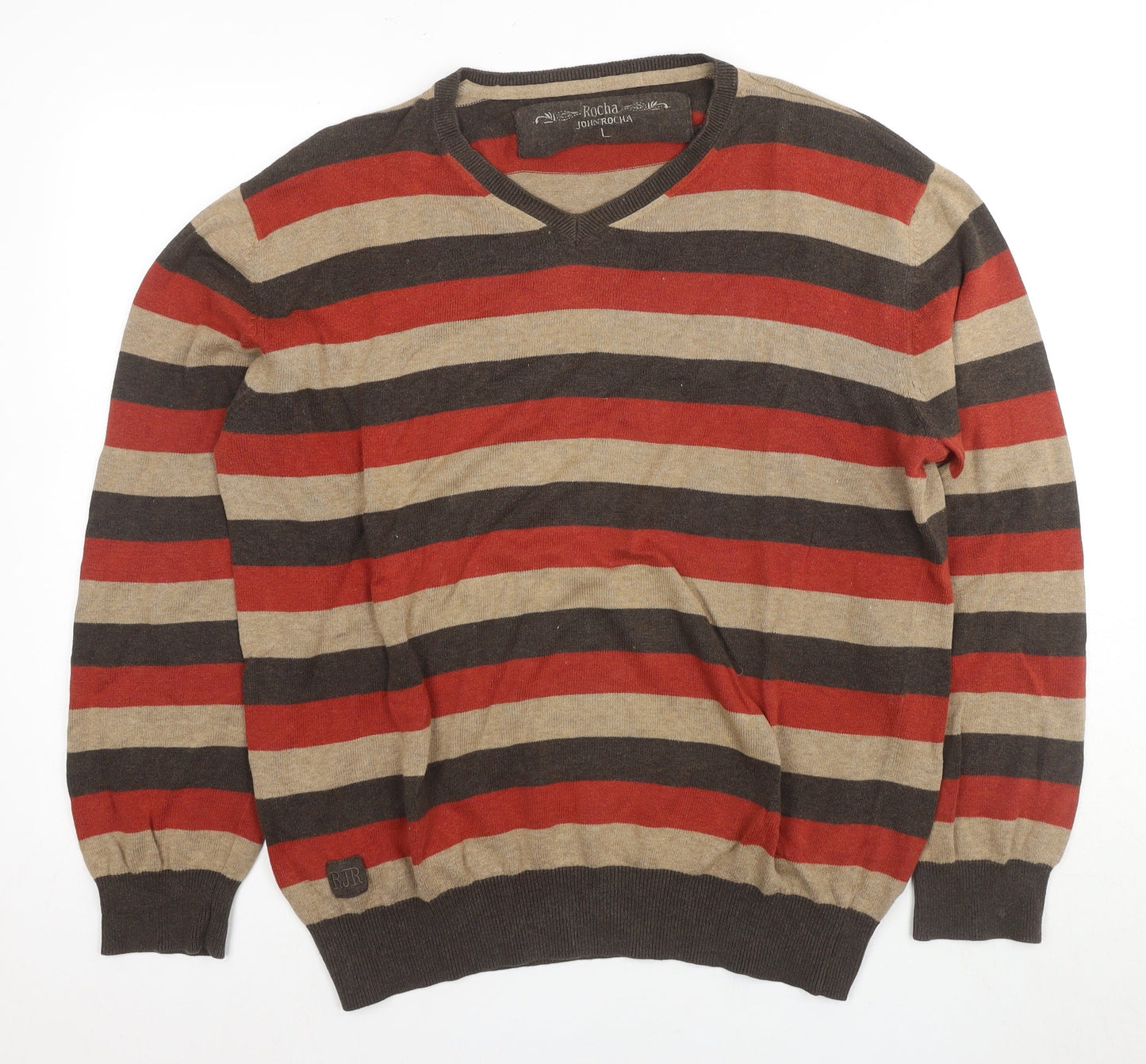 Rocha John Rocha Men's Multicoloured L Striped Pullover