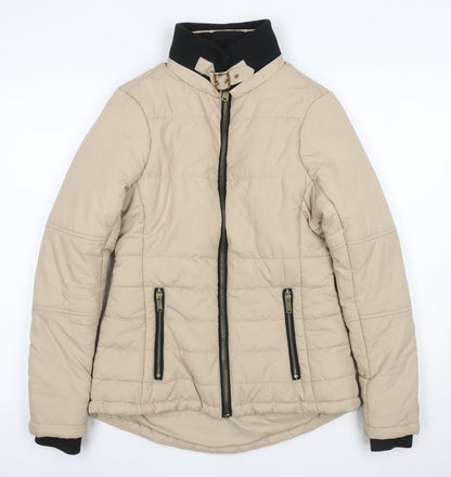 River Island Women's Beige Puffer Jacket Size 8