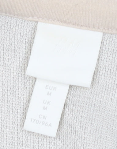 H&M Women's Beige Fleece Jacket M Button Casual