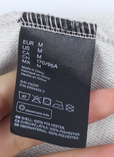 H&M Women's Beige Fleece Jacket M Button Casual