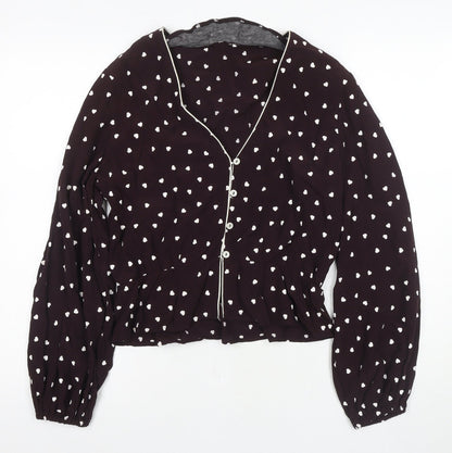 Womens UK Size 8 Topshop Black  Blouse