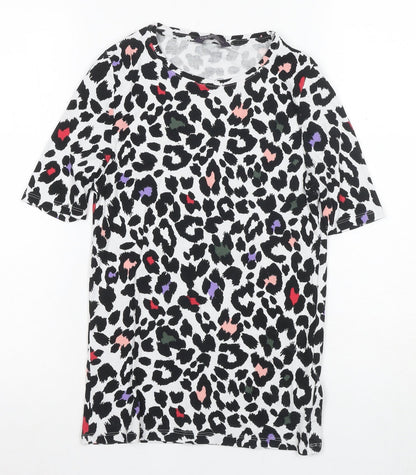 Marks and Spencer Girls Animal Print T-Shirt, Multicoloured, Size 8