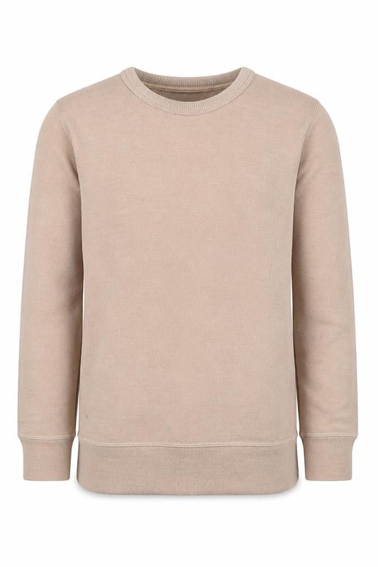 Effedi Beige Boys Pullover Long Sleeve Jumper, Round Neck, Size 7