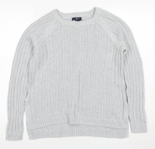 Gap Women's Grey Cable-Knit Pullover Jumper Size M