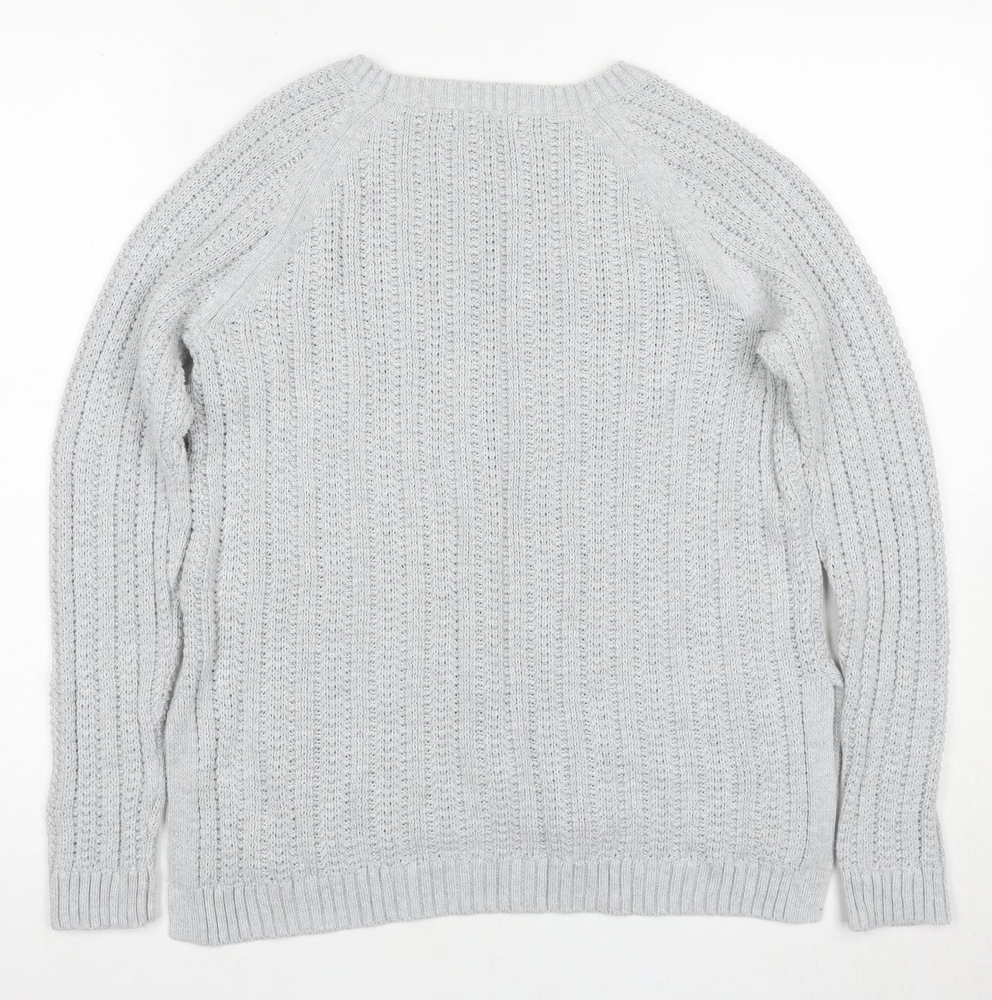 Gap Women's Grey Cable-Knit Pullover Jumper Size M