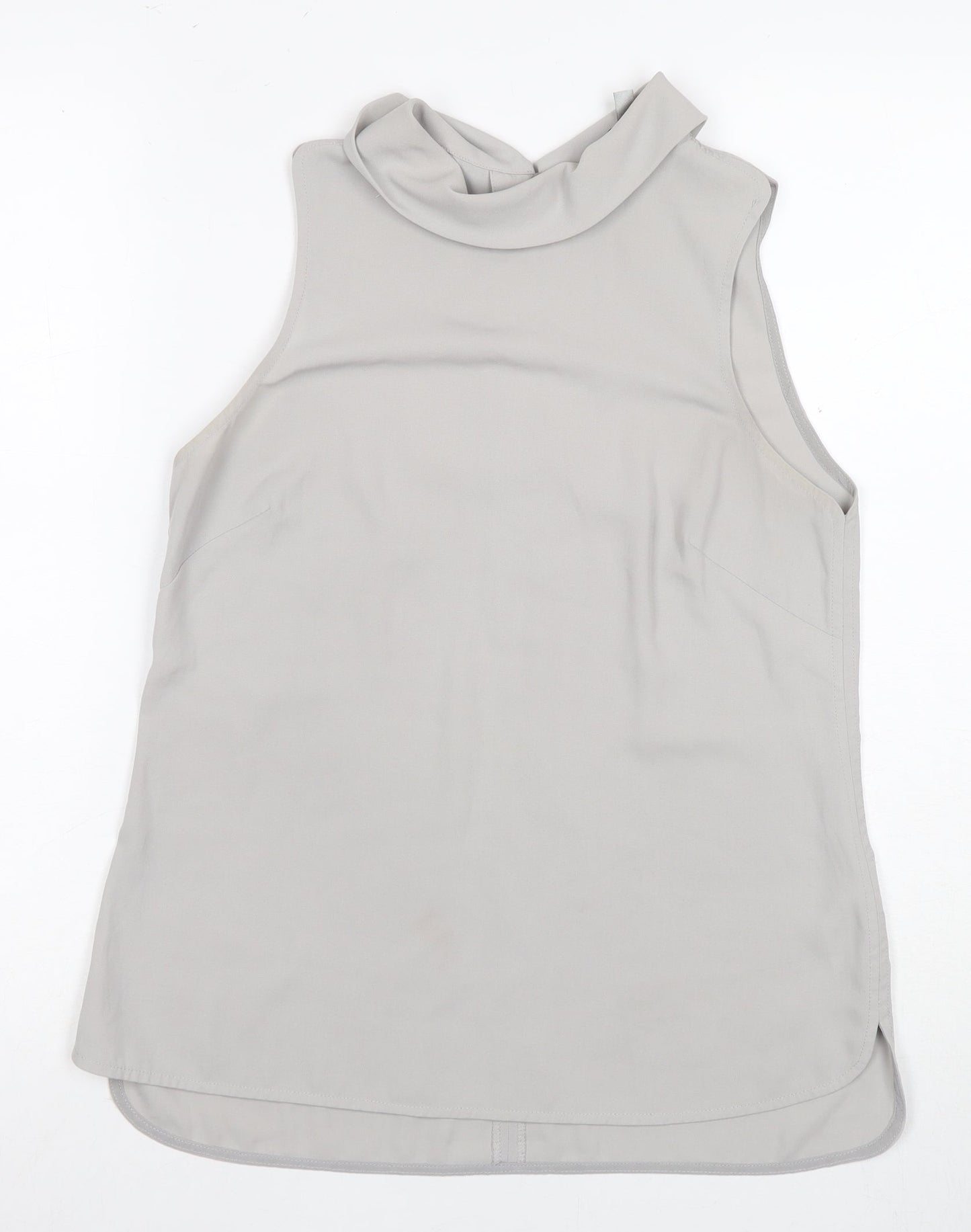 Coast Women Silver Cowl Neck Sleeveless Top Size 8