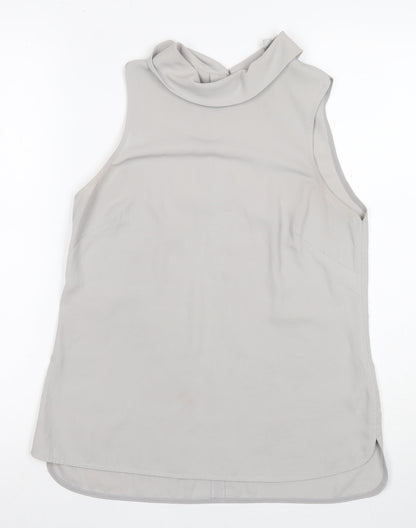 Coast Women Silver Cowl Neck Sleeveless Top Size 8