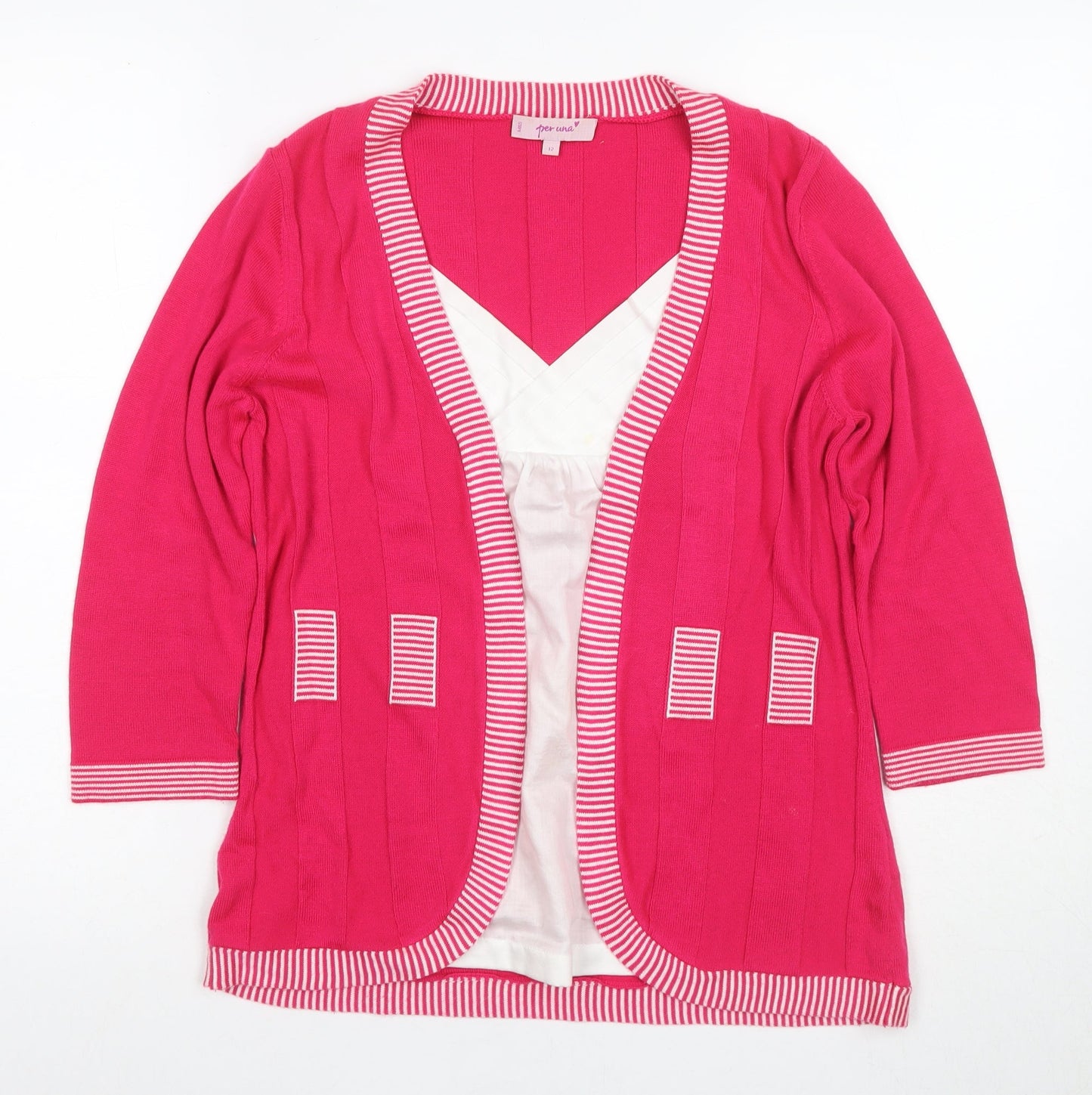 Womens UK Size 12 Marks and Spencer Red Cardigan Jumper
