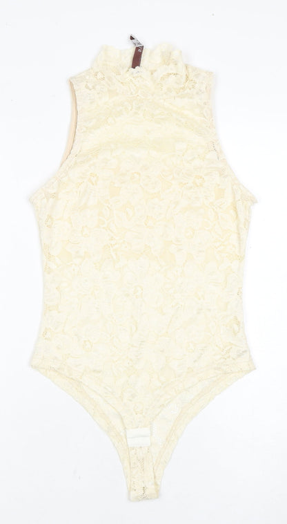 BY SWAN Ivory Lace Bodysuit Women’s S Party