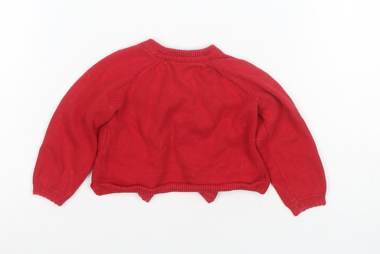 Jasper Conran Red Cardigan 0-3 Months Unisex Cotton Jumper