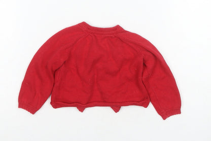Jasper Conran Red Cardigan 0-3 Months Unisex Cotton Jumper