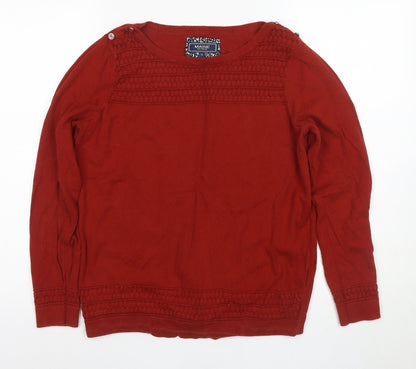 Womens UK Size 12 Maine New England Red Pullover Jumper