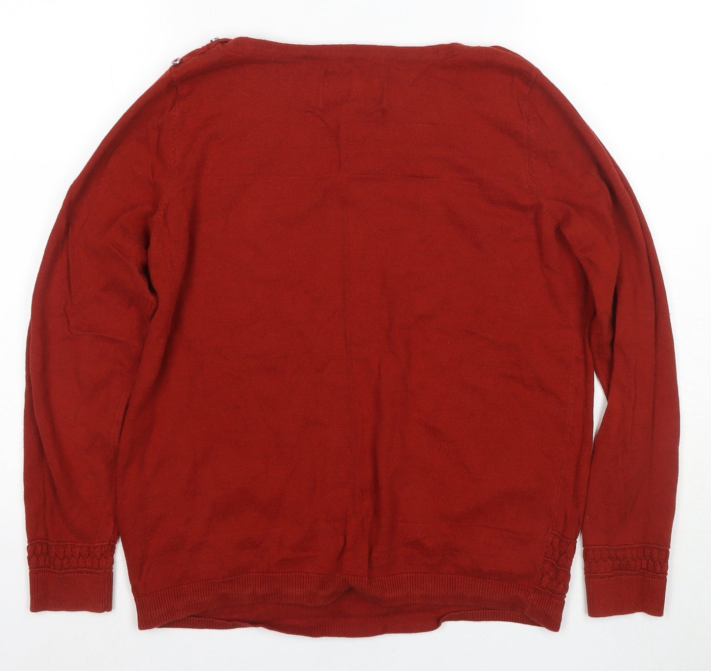 Womens UK Size 12 Maine New England Red Pullover Jumper