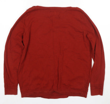 Womens UK Size 12 Maine New England Red Pullover Jumper