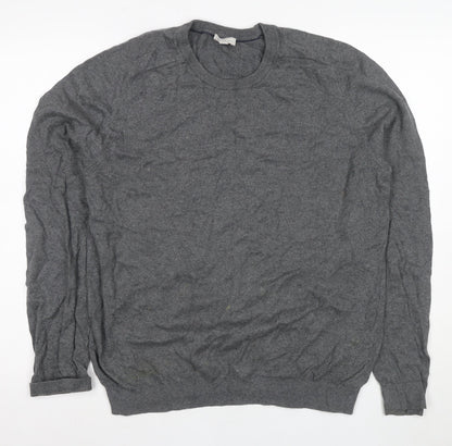 Gap Men's Grey Pullover Jumper - L, Cotton Cashmere