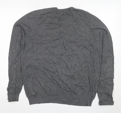 Gap Men's Grey Pullover Jumper - L, Cotton Cashmere