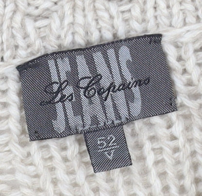 Les Copains Mens Beige Full Zip Cable-Knit Jumper Size S