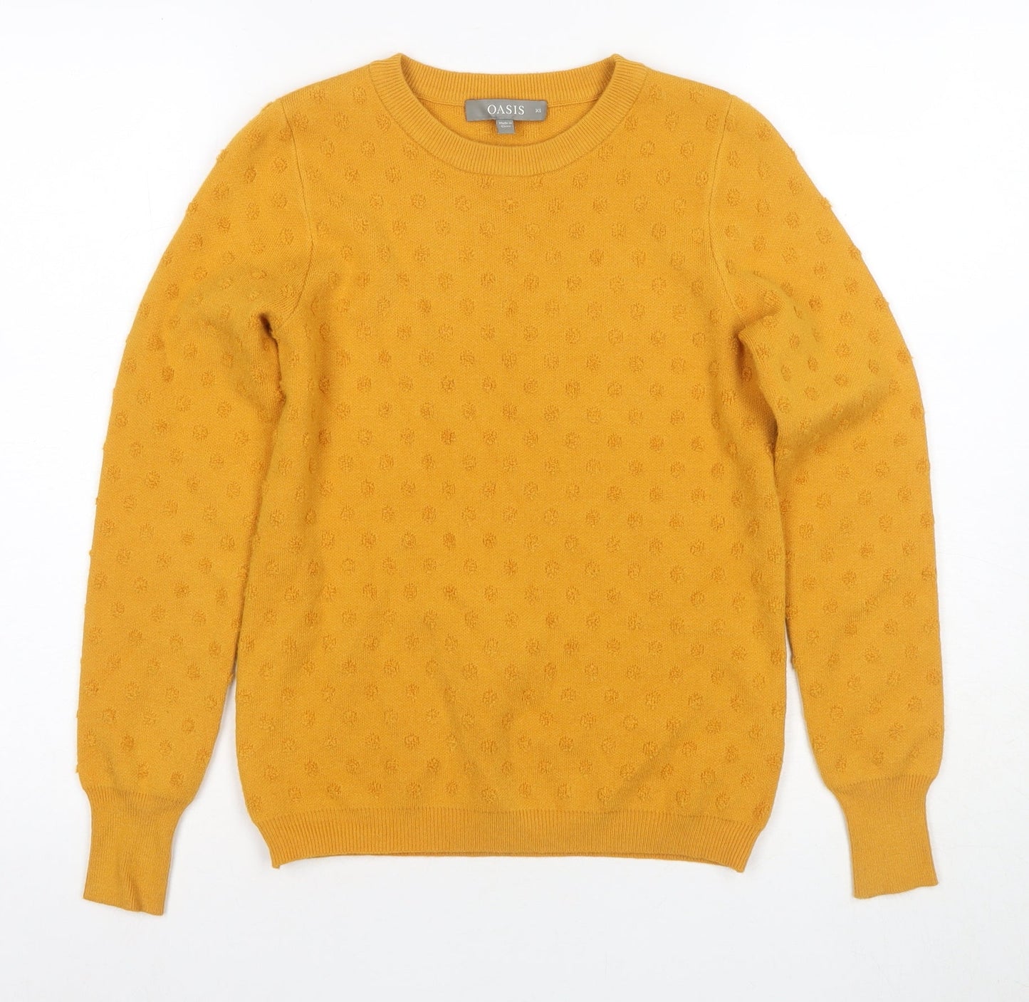 Womens UK Size XS Oasis Yellow Pullover Jumper
