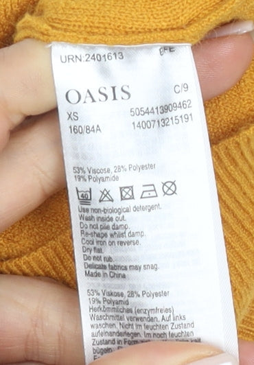 Womens UK Size XS Oasis Yellow Pullover Jumper