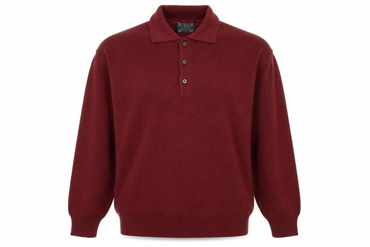 P.F.M Principles For Men Red XL Wool Acrylic Henley Jumper