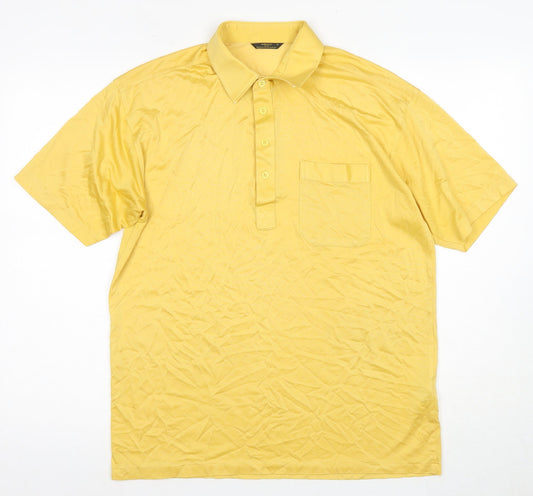 Marks and Spencer Men's Gold Polo Shirt S