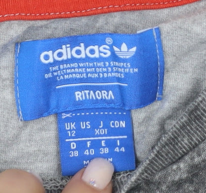 Adidas Men's Grey Graphic T-Shirt, Size 12