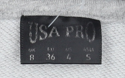 USA Pro Grey Hoodie Unisex Adults Size 8 Pullover