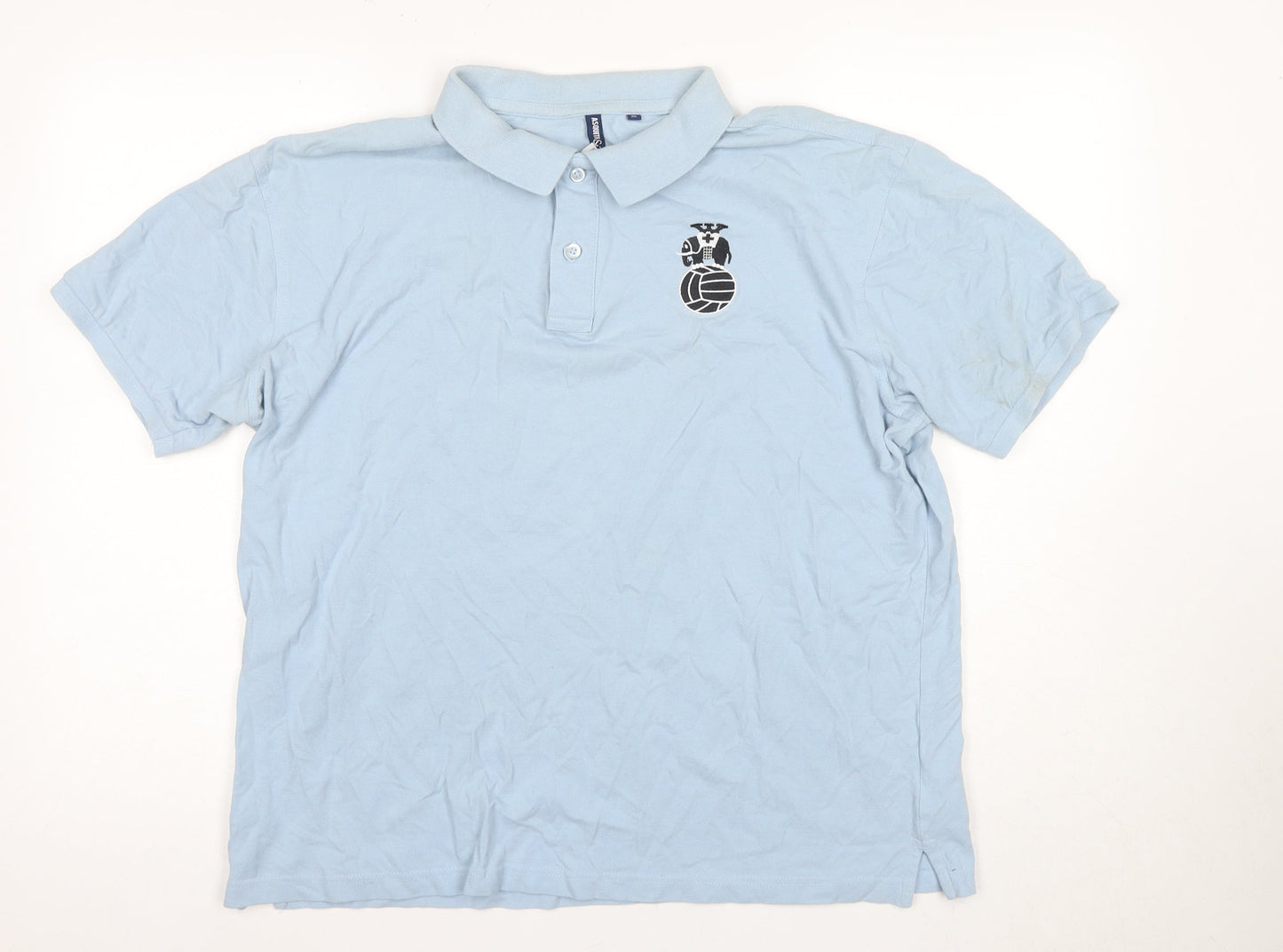 Asquith & Fox Men's Blue Cotton Polo Shirt XL