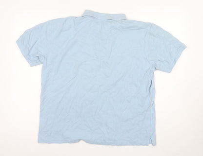 Asquith & Fox Men's Blue Cotton Polo Shirt XL