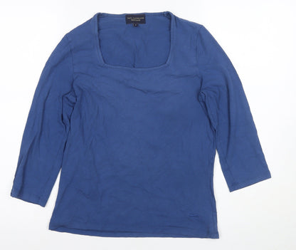 Womens UK Size 6 Paul Costelloe Blue Basic T-Shirt