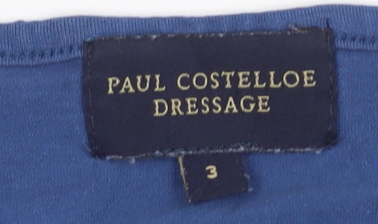 Womens UK Size 6 Paul Costelloe Blue Basic T-Shirt