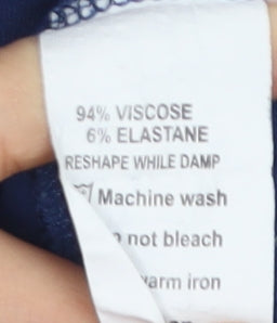 Womens UK Size 6 Paul Costelloe Blue Basic T-Shirt