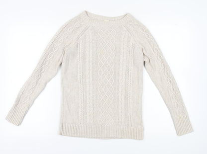 Gap Women's Ivory Cable-Knit Pullover Jumper S