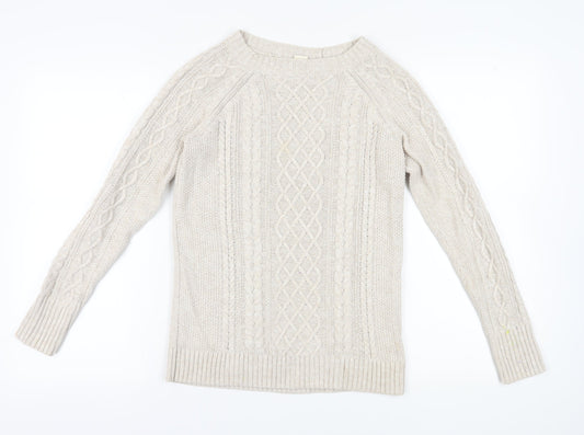 Gap Women's Ivory Cable-Knit Pullover Jumper S
