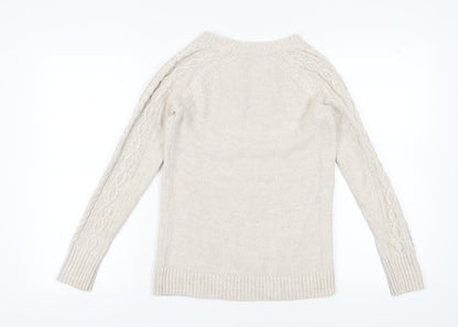 Gap Women's Ivory Cable-Knit Pullover Jumper S