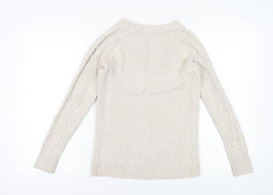 Gap Women's Ivory Cable-Knit Pullover Jumper S