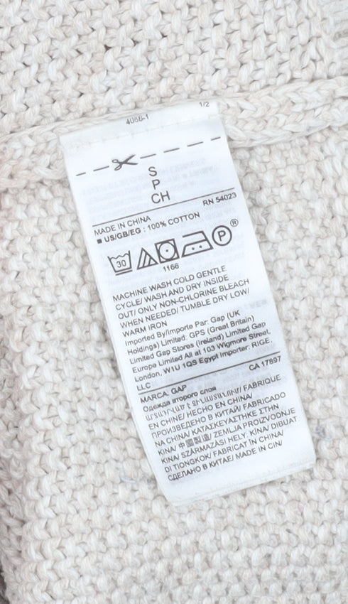 Gap Women's Ivory Cable-Knit Pullover Jumper S