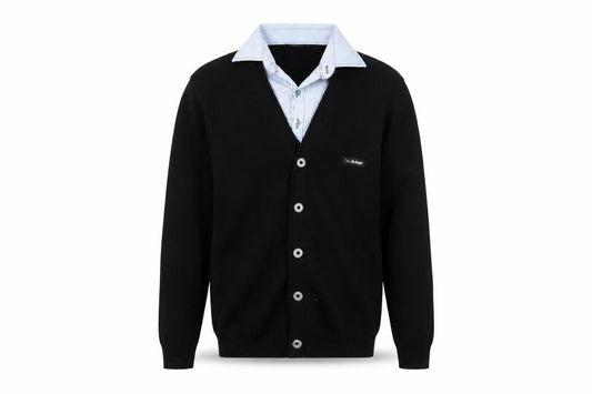 Dülger Boys Black XL V-Neck Cardigan