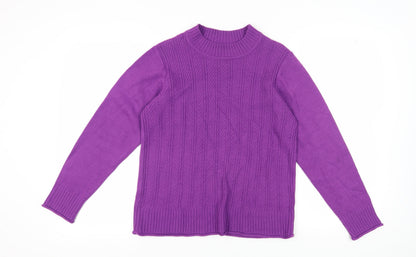 Womens UK Size S Isle Purple Pullover Jumper