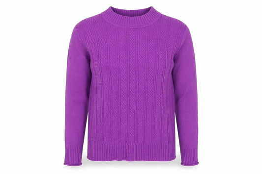 Womens UK Size S Isle Purple Pullover Jumper