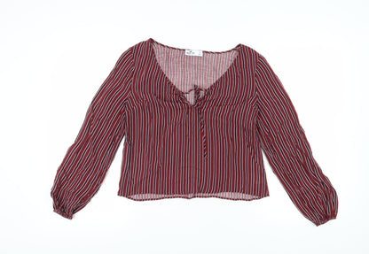 Womens UK Size S Hollister Red Cropped Blouse