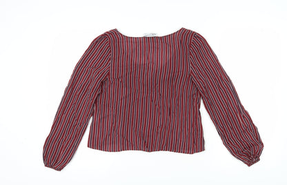 Womens UK Size S Hollister Red Cropped Blouse