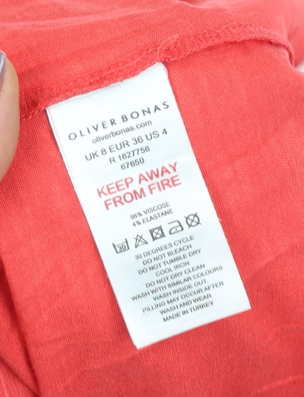 Womens UK Size 8 Oliver Bonas Red  Blouse