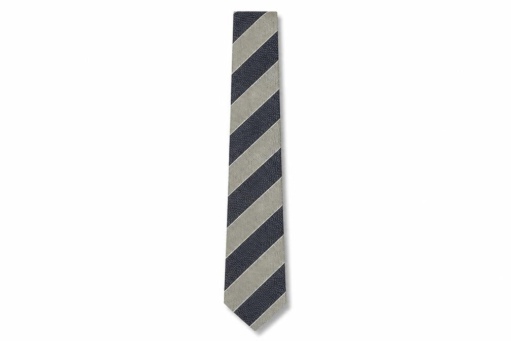 Mens Marks and Spencer Black Herringbone 100% Silk Slim Tie