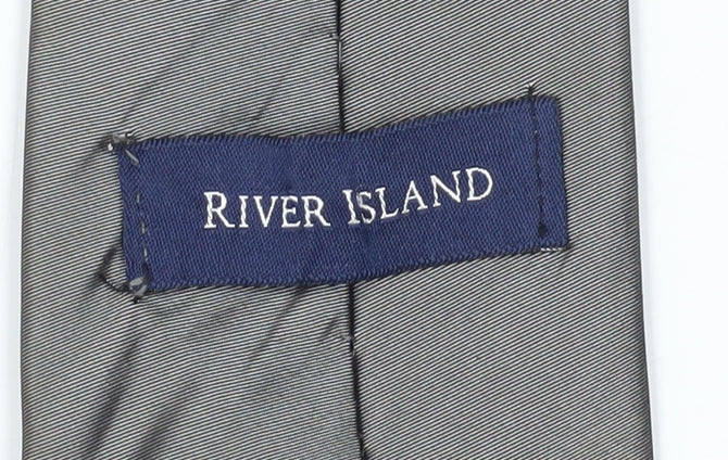 River Island Men's Grey Tie Acetate Silk