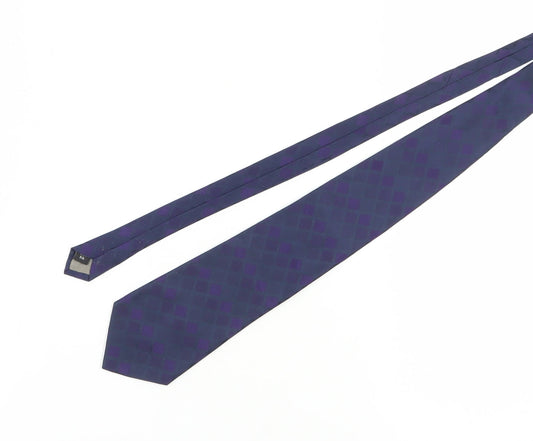 Thomas Nash Men's Purple Checked Silk Tie