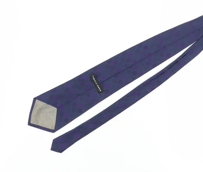 Thomas Nash Men's Purple Checked Silk Tie