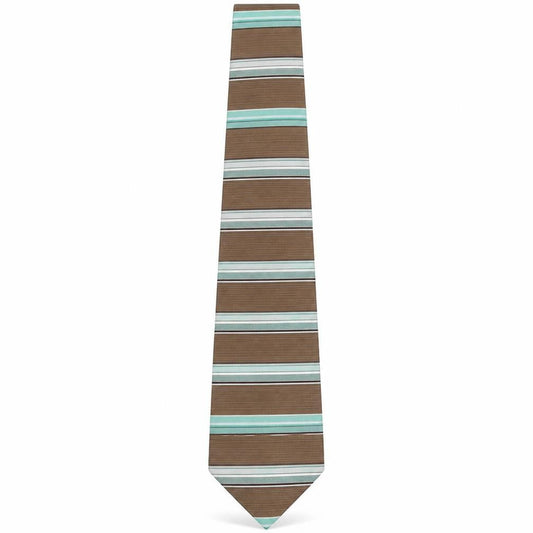 Hardy Amies Brown Aqua Striped Men's Vintage Tie